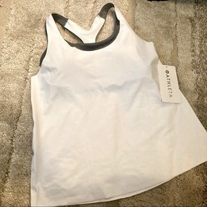 Athleta 2-in-1 Ultimate Support Top white/gray
